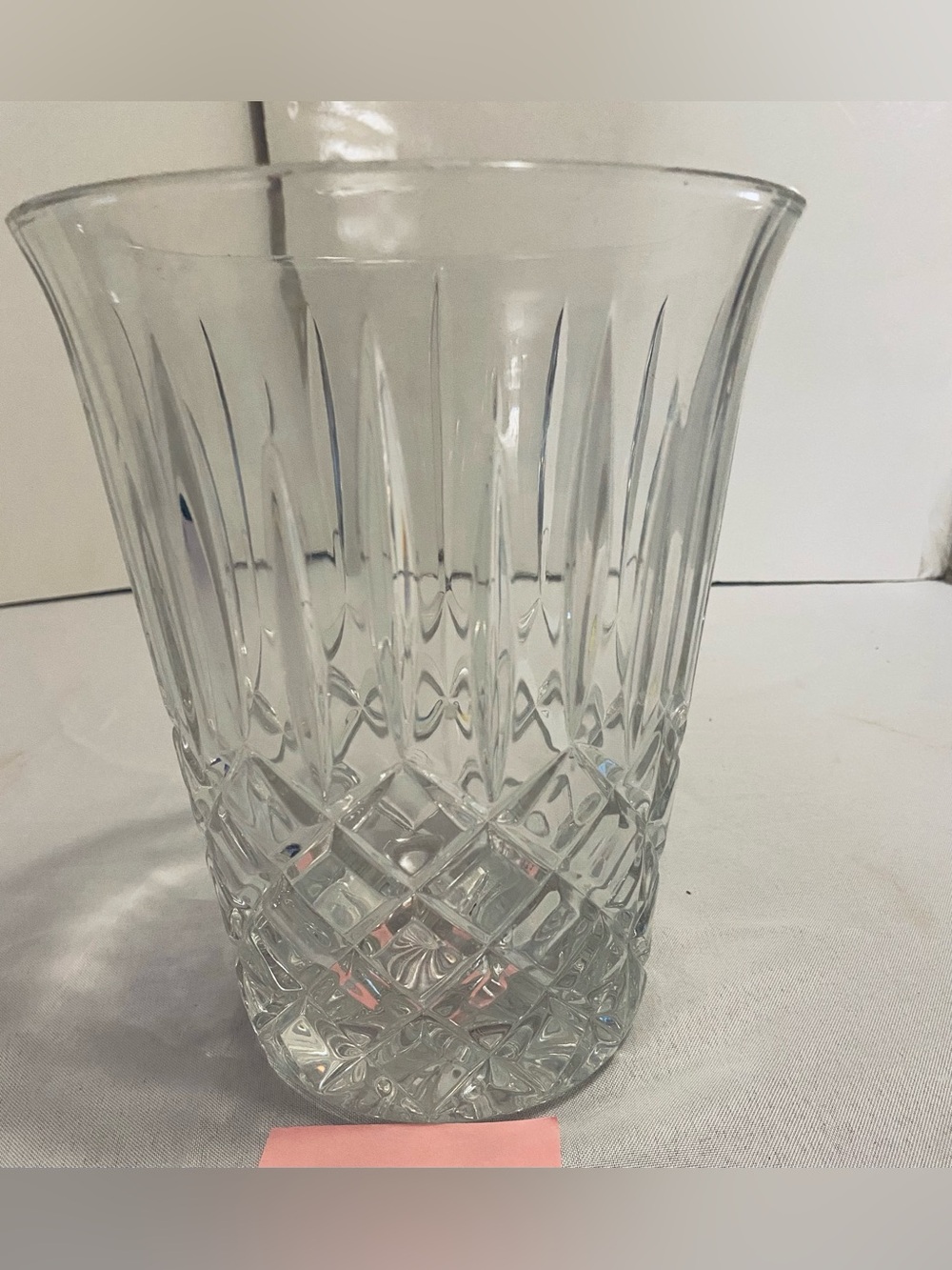 Clear Cut Crystal Ice Bucket / Vase / Wine Cooler. No Hallmarks.